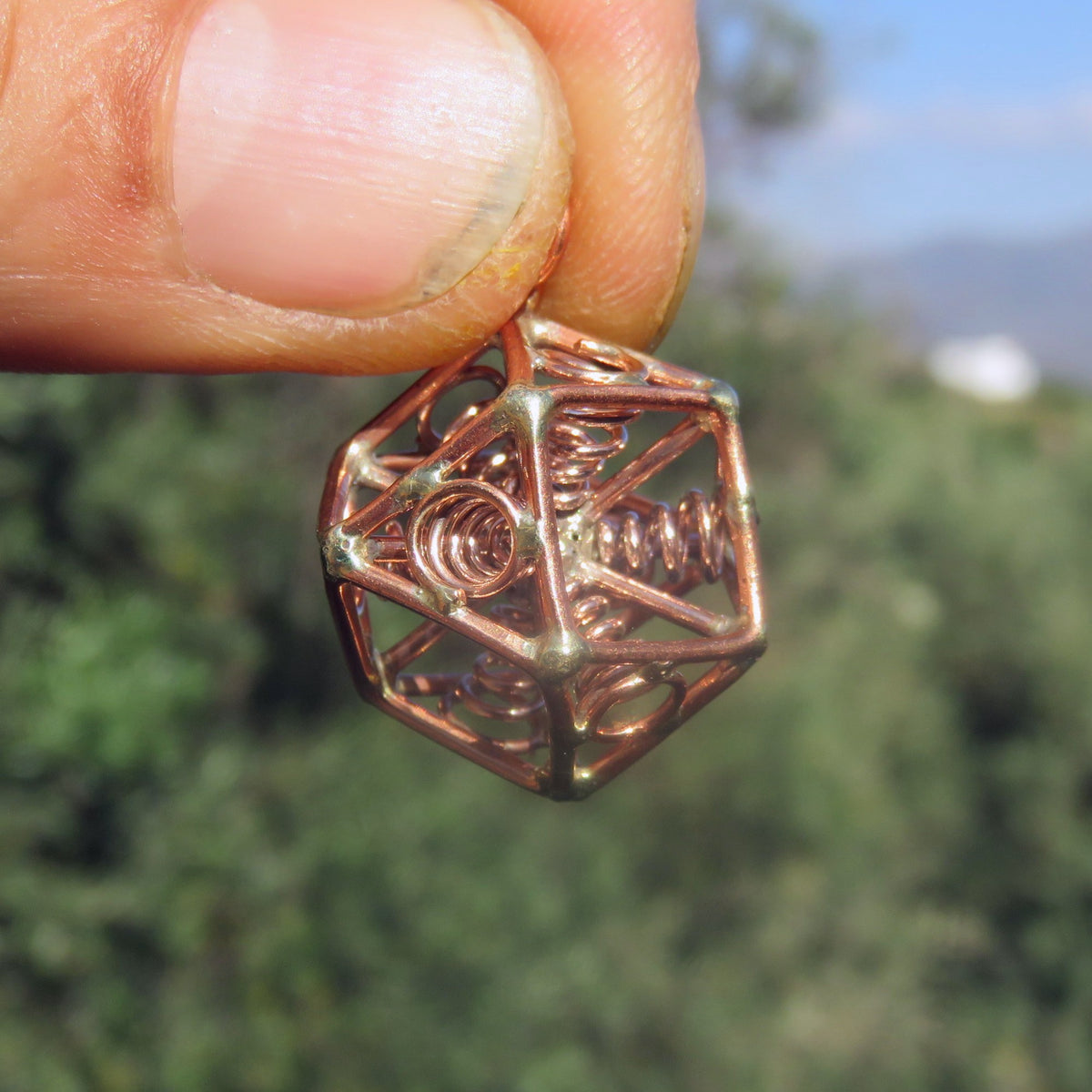 Cuboctahedron Pendant ※ 3D Vector Equilibrium ※ Zero Point Geometry ✨ Science Jewelry in Brass, Copper, Silver or Gold