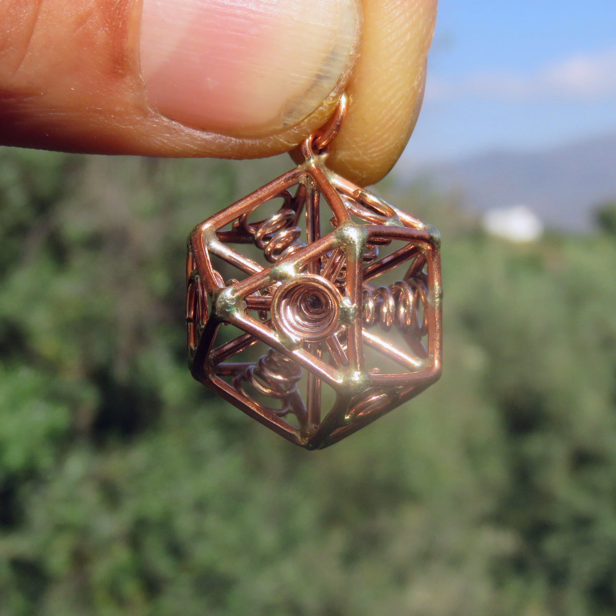 Cuboctahedron Pendant ※ 3D Vector Equilibrium ※ Zero Point Geometry ✨ Science Jewelry in Brass, Copper, Silver or Gold