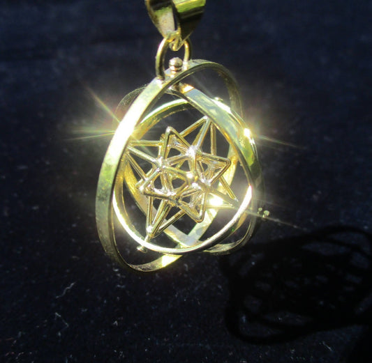 Heart Star 3D SPIN pendant ※ Sacred Geometry Silver Gold Jewelry