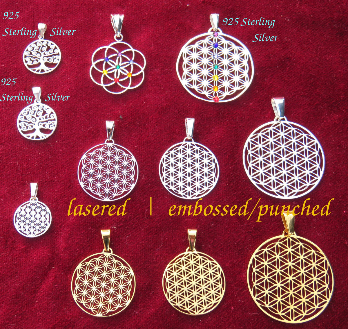 Flower of Life pendant ※ fine lasercut Sacred Geometry GOLD SILVER Jewelry gift ※ FINALLY back in stock !!