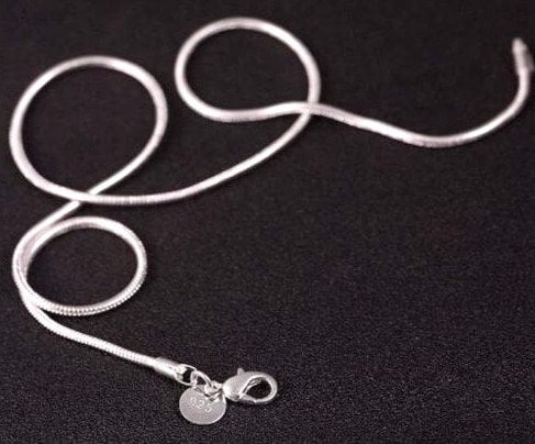Sterling Silver Chains: Singapore chain / Snake chain / Curb chain, 925 Silver fine necklaces 14 16 18 20 22 24 inches = 40 45 50 55 60 cm