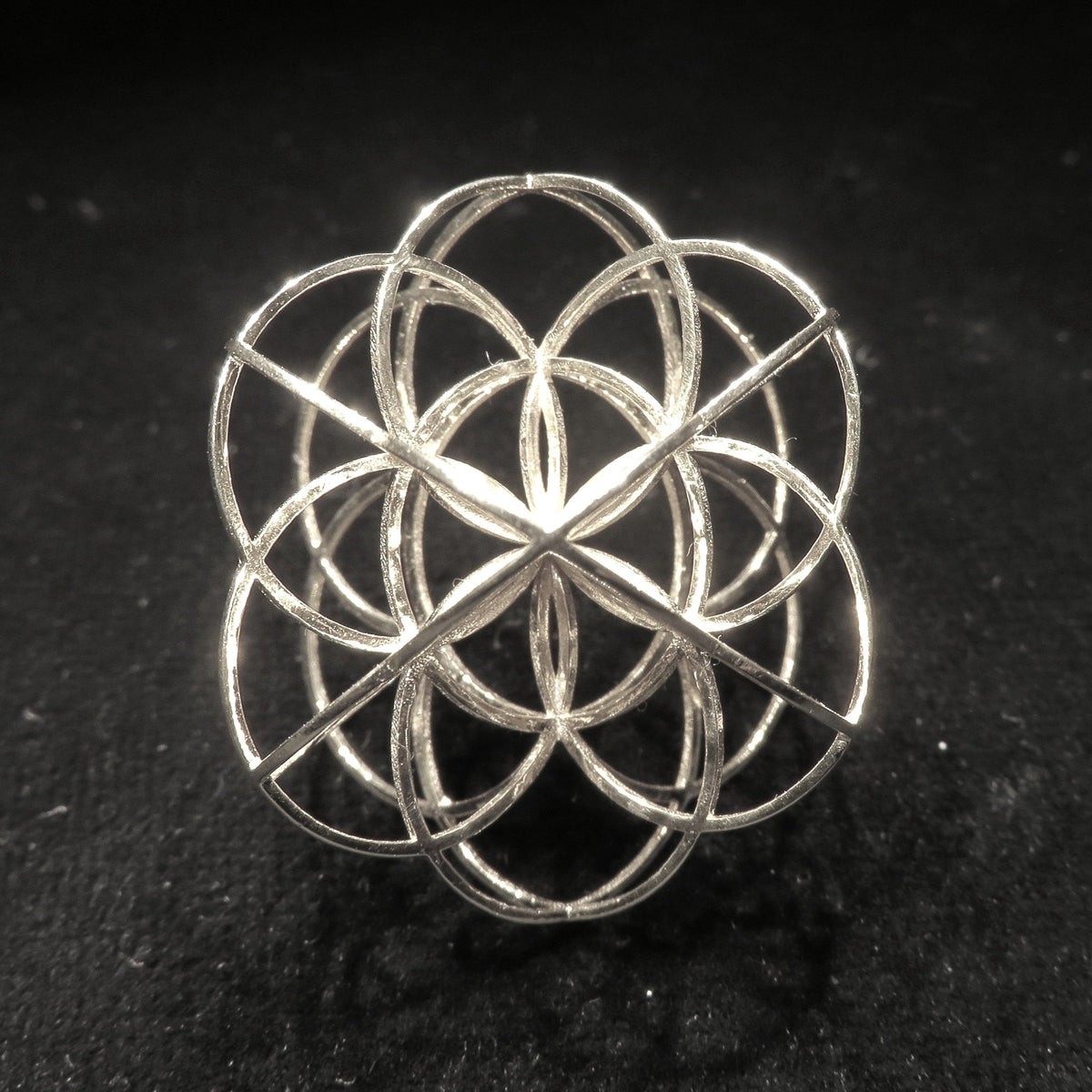 3D Seed of Life 33mm ※ etheric Sacred Geometry gift, fine 3D printed pendant