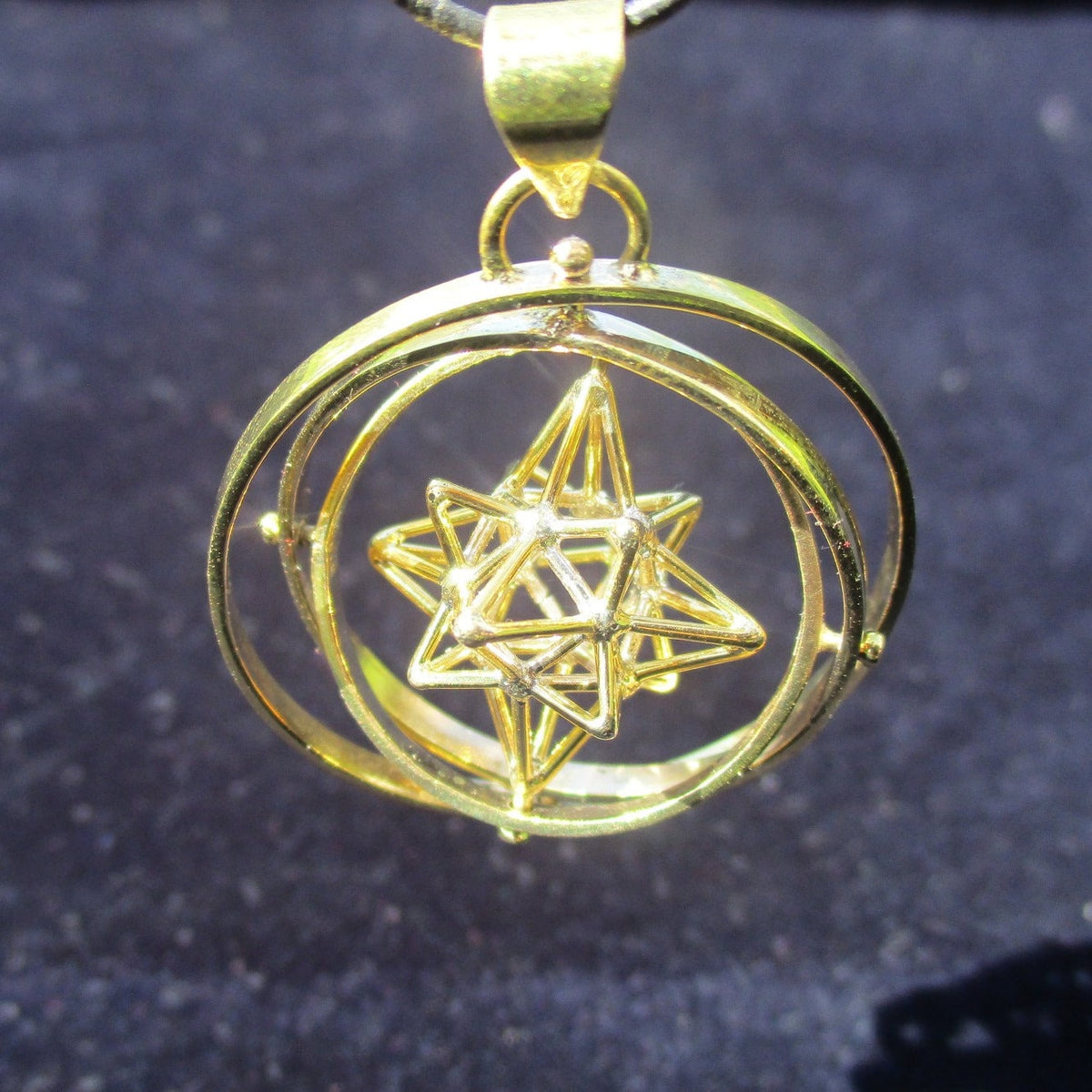 Heart Star 3D SPIN pendant ※ Sacred Geometry Jewelry in Gold, Silver or Brass