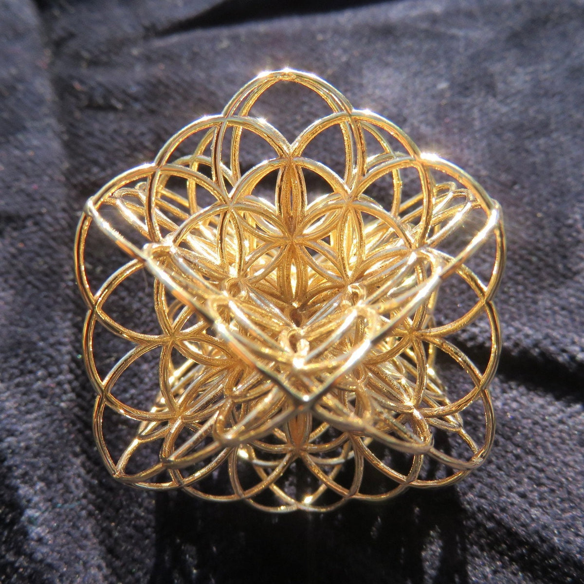Flower of Life Necklace 3D • Sacred Geometry Pendant • Sterling Silver / Gold Jewelry • Spiritual & Healing Gift
