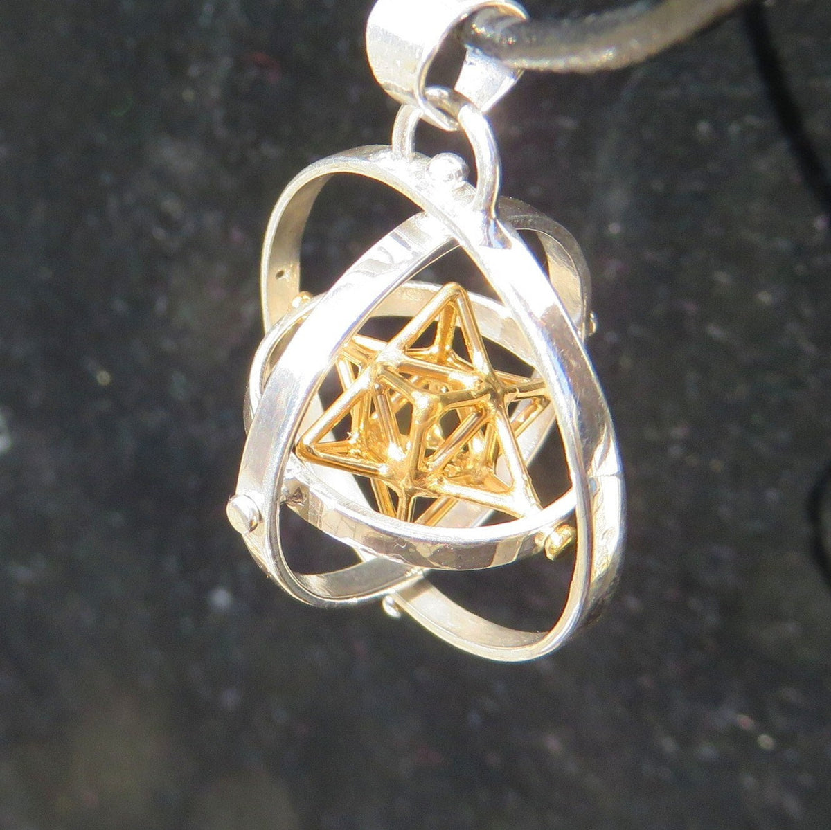 Tantric MerKaBa Star 3D-SPIN pendant or Earrings, 3D Sacred Geometry