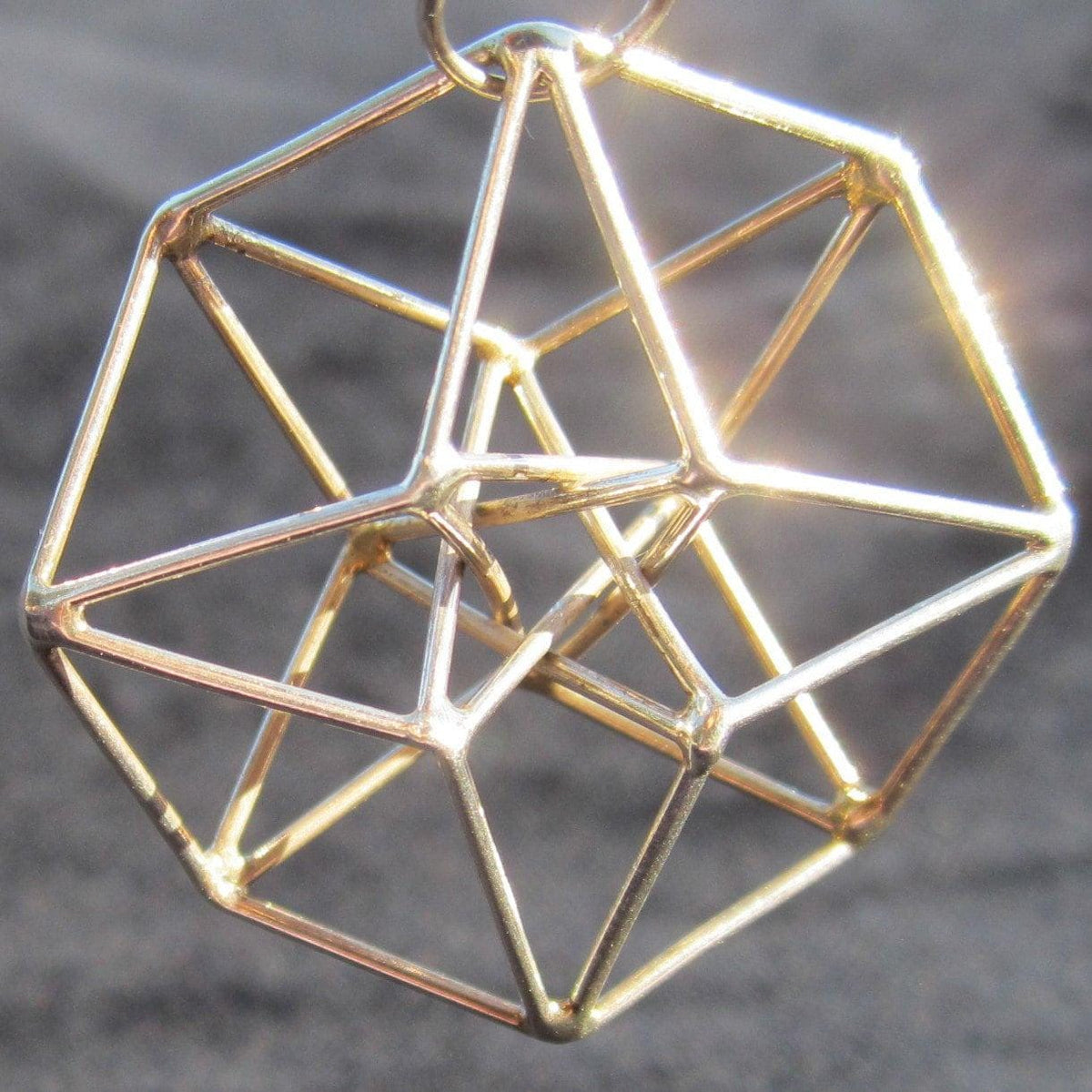 4D HyperCube Tesseract Earrings 3D Sacred Geometry Jewelry for Manifestation + Communication - in Silver / Gold / Brass / Copper