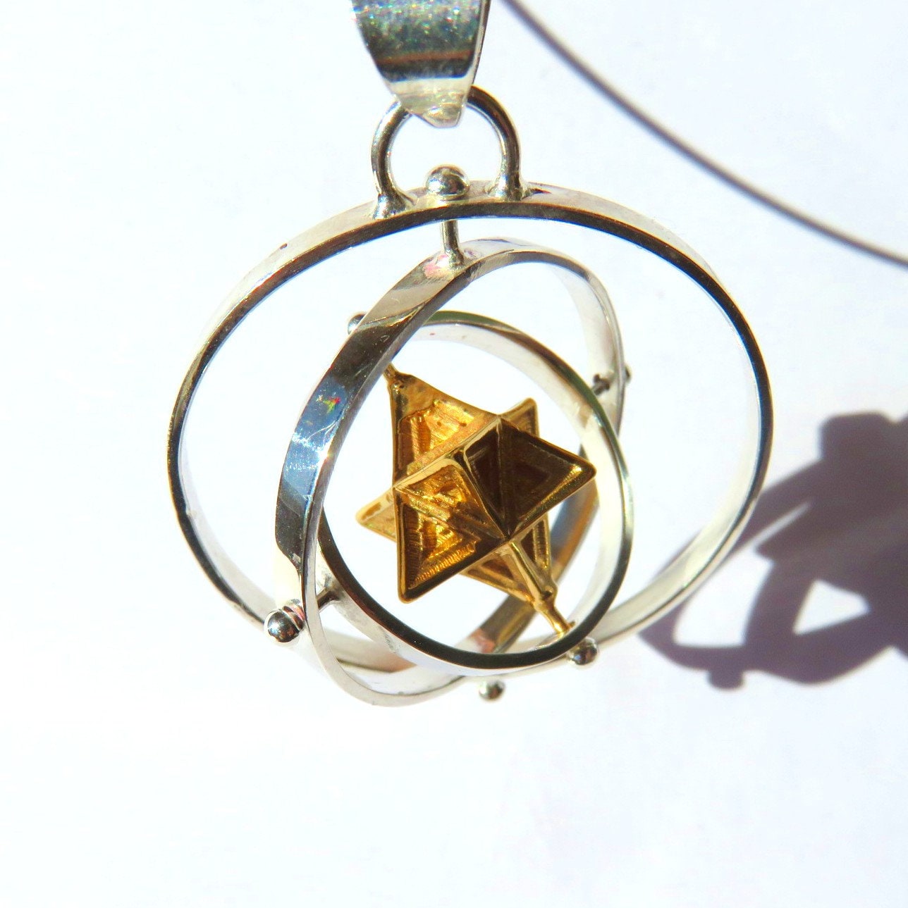 Tantric Star 3D-SPIN Earrings or pendant * Sacred Geometry Jewelry Set