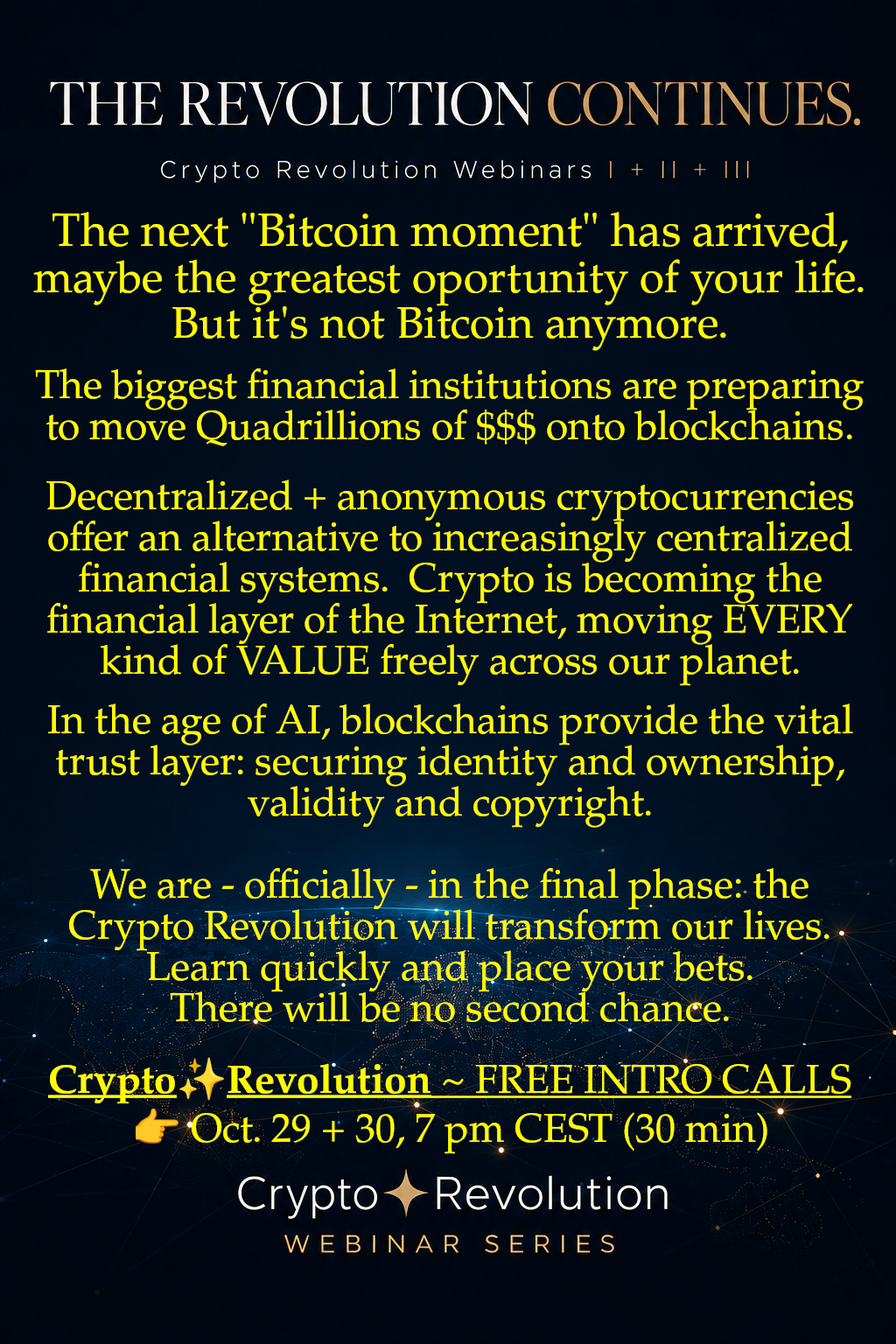 CRYPTO REVOLUTION Webinar Series