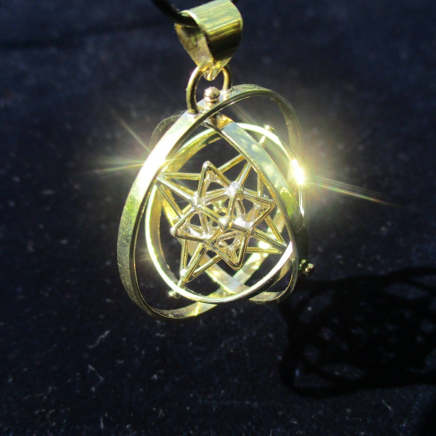 Heart Star 3D SPIN pendant ※ Sacred Geometry Silver Gold Jewelry