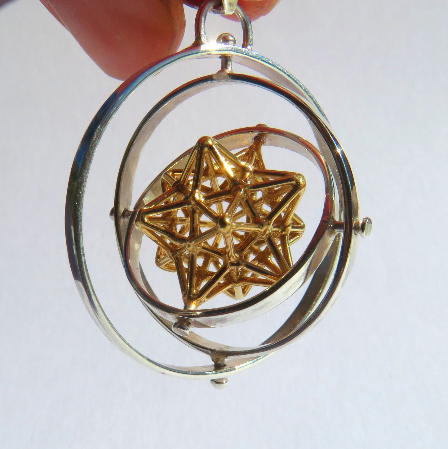 SOLAR Star 3D SPIN ※ Sacred Geometry Pendant ~ Pentagram Magic