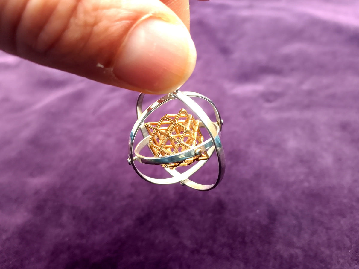 3D SPINNING Tantric Terra Prana Pendant ※ 4 Elements Sacred Geometry Jewelry