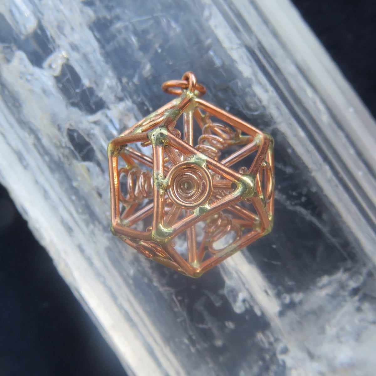 Cuboctahedron Pendant ※ 3D Vector Equilibrium ※ Zero Point Geometry ✨ Science Jewelry in Brass, Copper, Silver or Gold