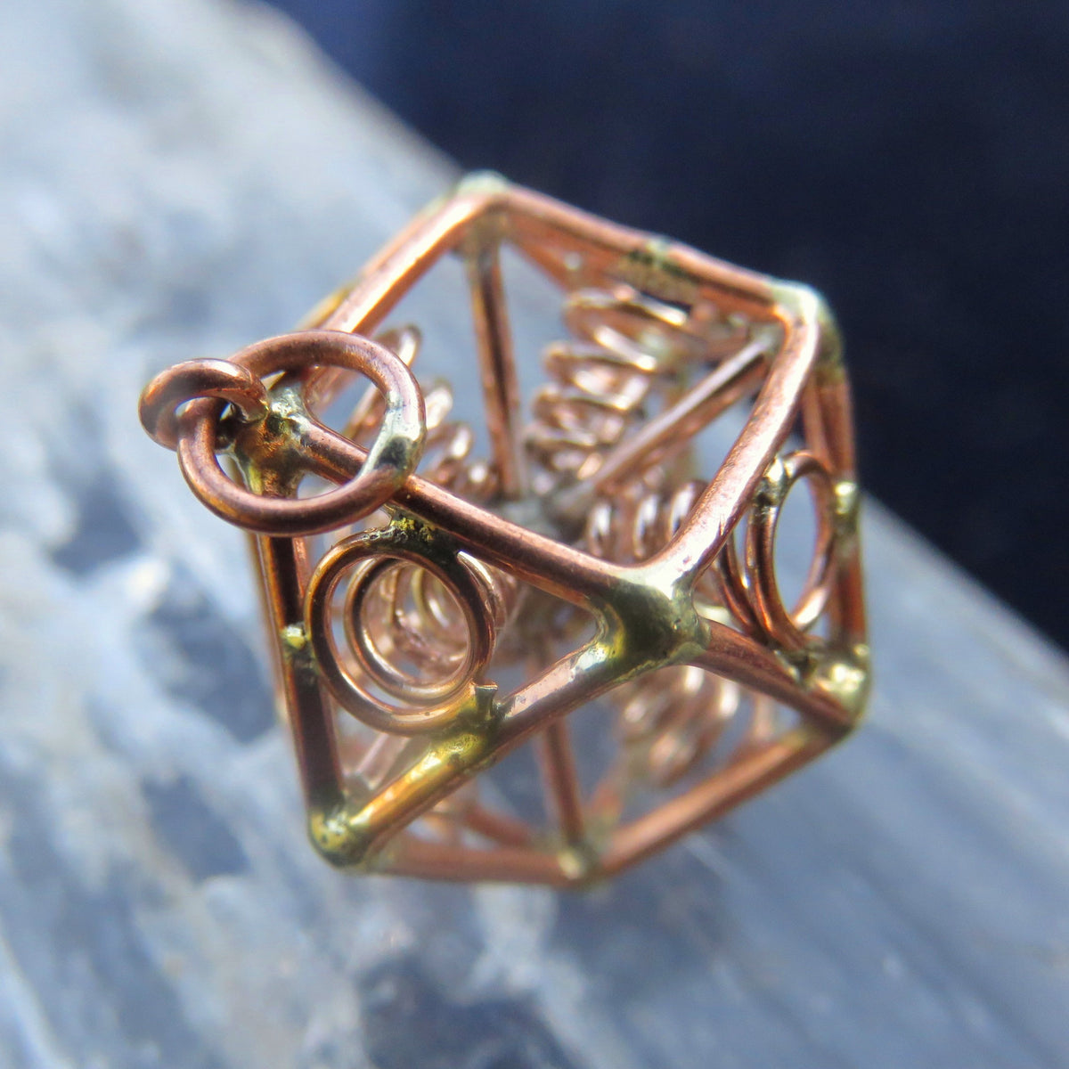 Cuboctahedron Pendant ※ 3D Vector Equilibrium ※ Zero Point Geometry ✨ Science Jewelry in Brass, Copper, Silver or Gold