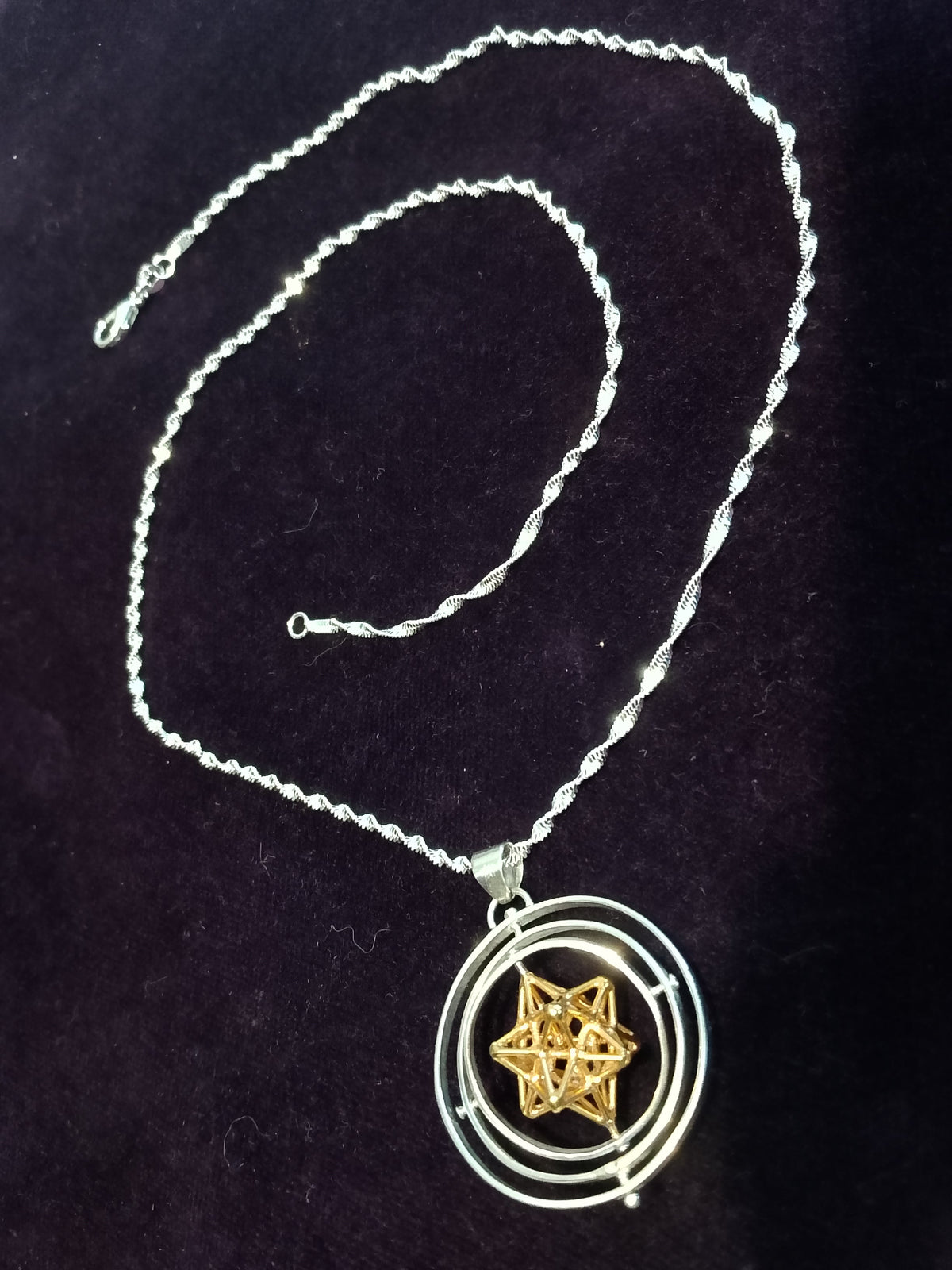Spinning 3D Pentagram Jewelry ※ SOLAR Star Sacred Geometry Pendant ※ magical gift for him