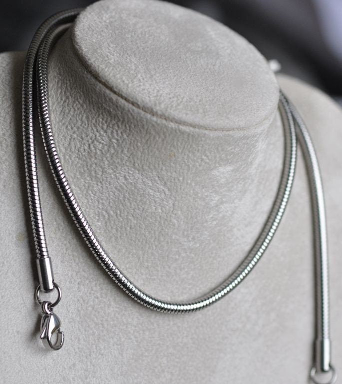 Sterling Silver Chains: Singapore chain / Snake chain / Curb chain, 925 Silver fine necklaces 14 16 18 20 22 24 inches = 40 45 50 55 60 cm