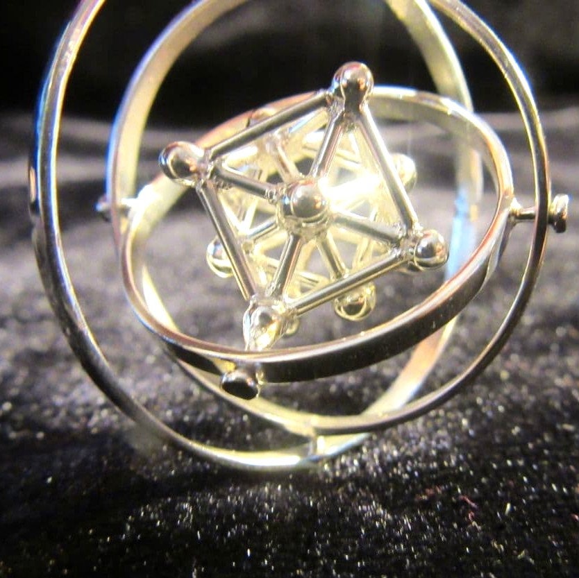 Metatrons Cube 3D SPIN pendant ※ Sacred Geometry Jewelry [m2o]