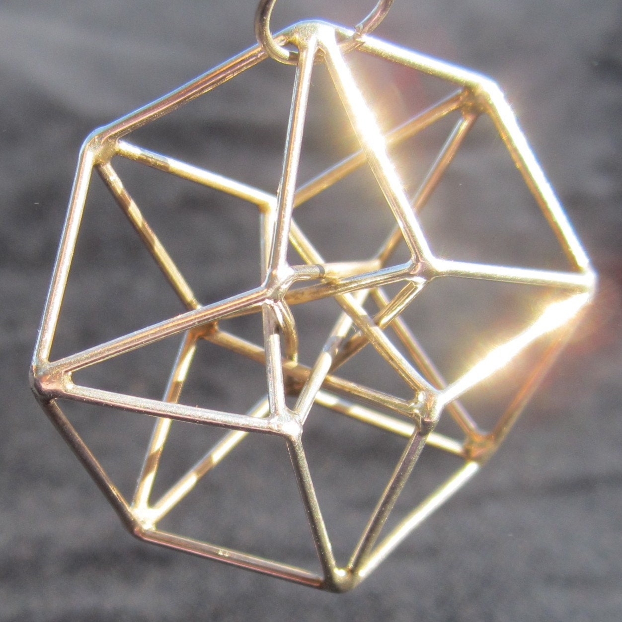 4D HyperCube Tesseract pendant, StarGate 3D Sacred Geometry Jewelry for Manifestation + Communication - Brass, Copper, Silver or Gold plated
