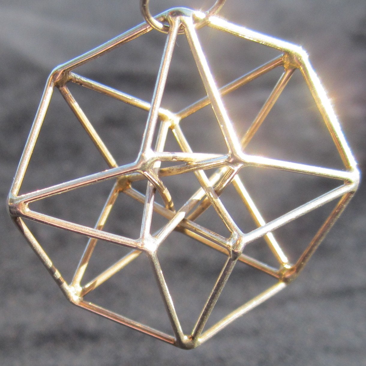 4D HyperCube Tesseract pendant, StarGate 3D Sacred Geometry Jewelry for Manifestation + Communication - Brass, Copper, Silver or Gold plated