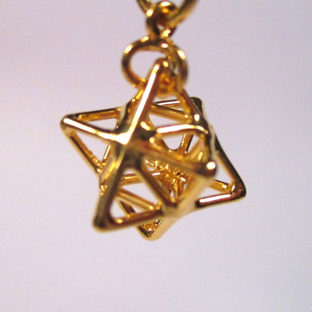 Tantric Star: MerKaBa +Octahedron >Sacred Geometry 3D Creation Mandala< Phi Harmony golden ratio Love pendant *Flower of Life Tantra fractal