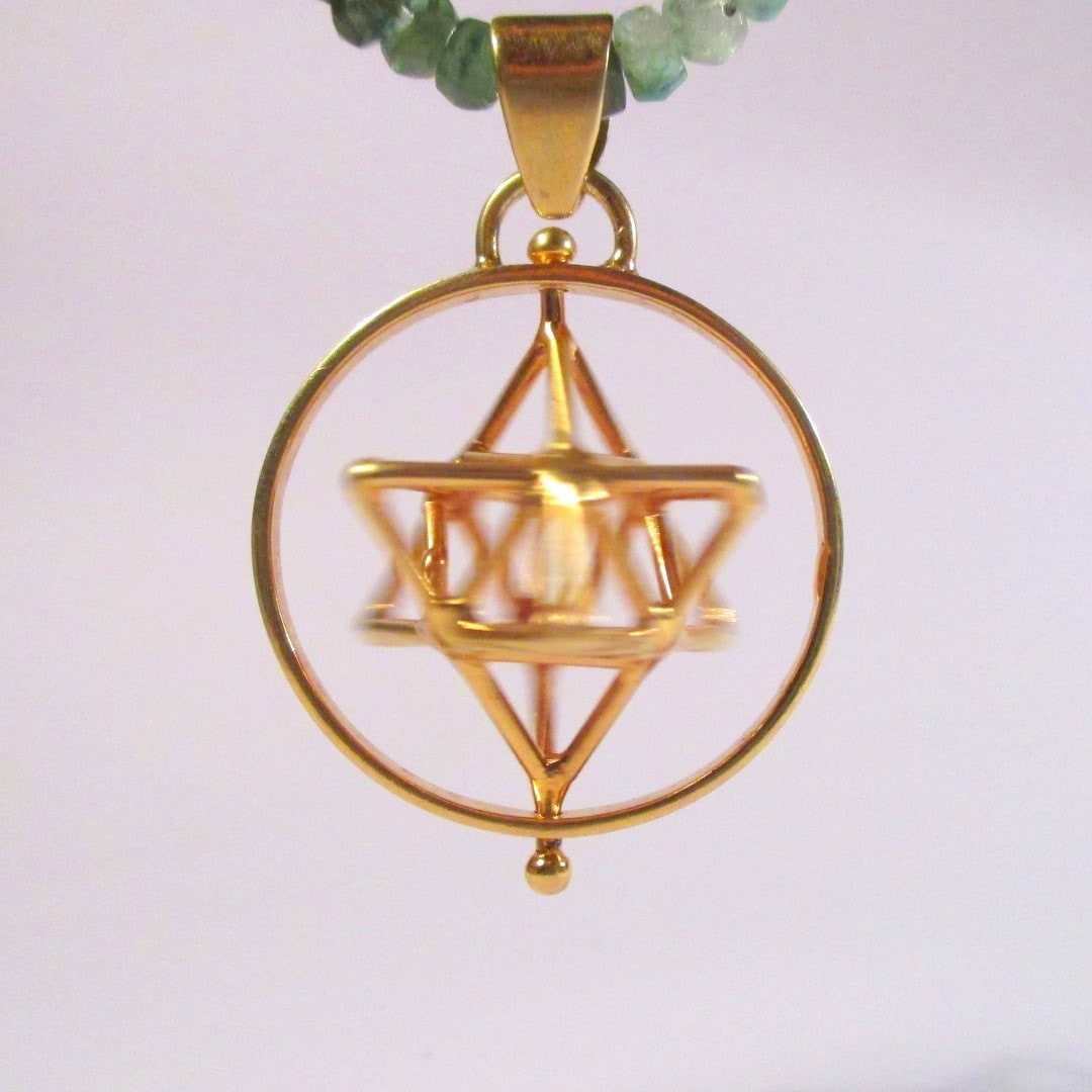 Tantric Star with SPIN pendant: MerKaBa Sacred Geometry 3D Jewelry