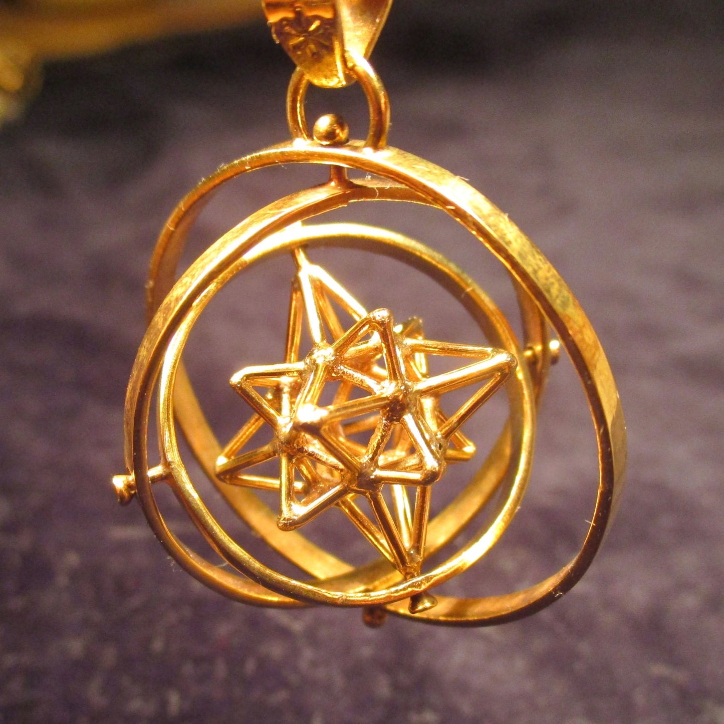 Heart Star 3D SPIN pendant ※ Sacred Geometry Silver Gold Jewelry