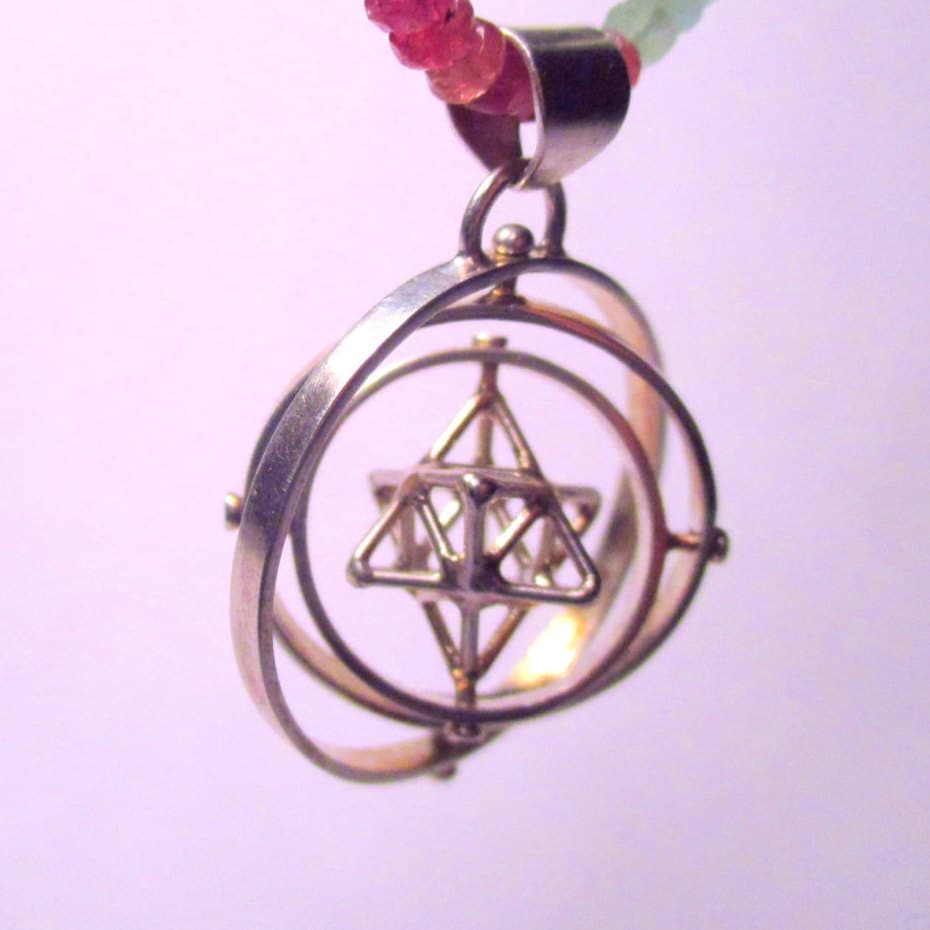 Tantric Star 3D-SPIN pendant or Earrings, 3D Sacred Geometry Jewelry [m2o]
