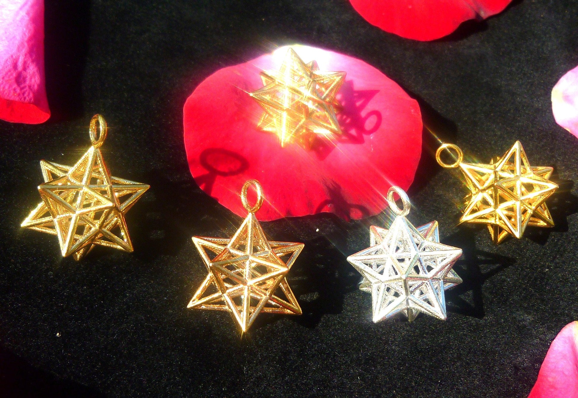 Solar Spirit Star [Made2Order] *3D Sacred Geometry Jewelry *stellated Dodecahedron 12 Pentagram Pendant *Phi ratio golden mean Harmony