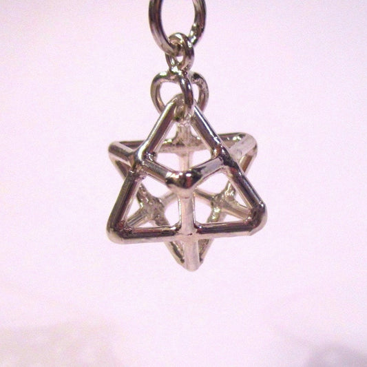 MerKaBa Pendant 3D Star Tetrahedron, Sacred Geometry Gold or Silver Jewelry