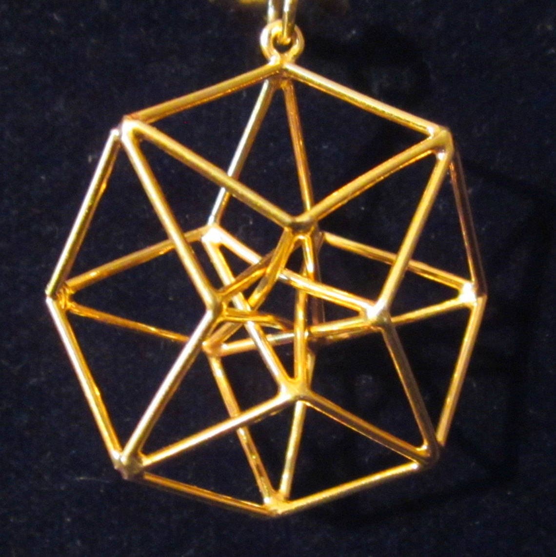 4D HyperCube StarGate pendant, 3D Sacred Geometry Jewelry, Tesseract for Manifestation + Communication