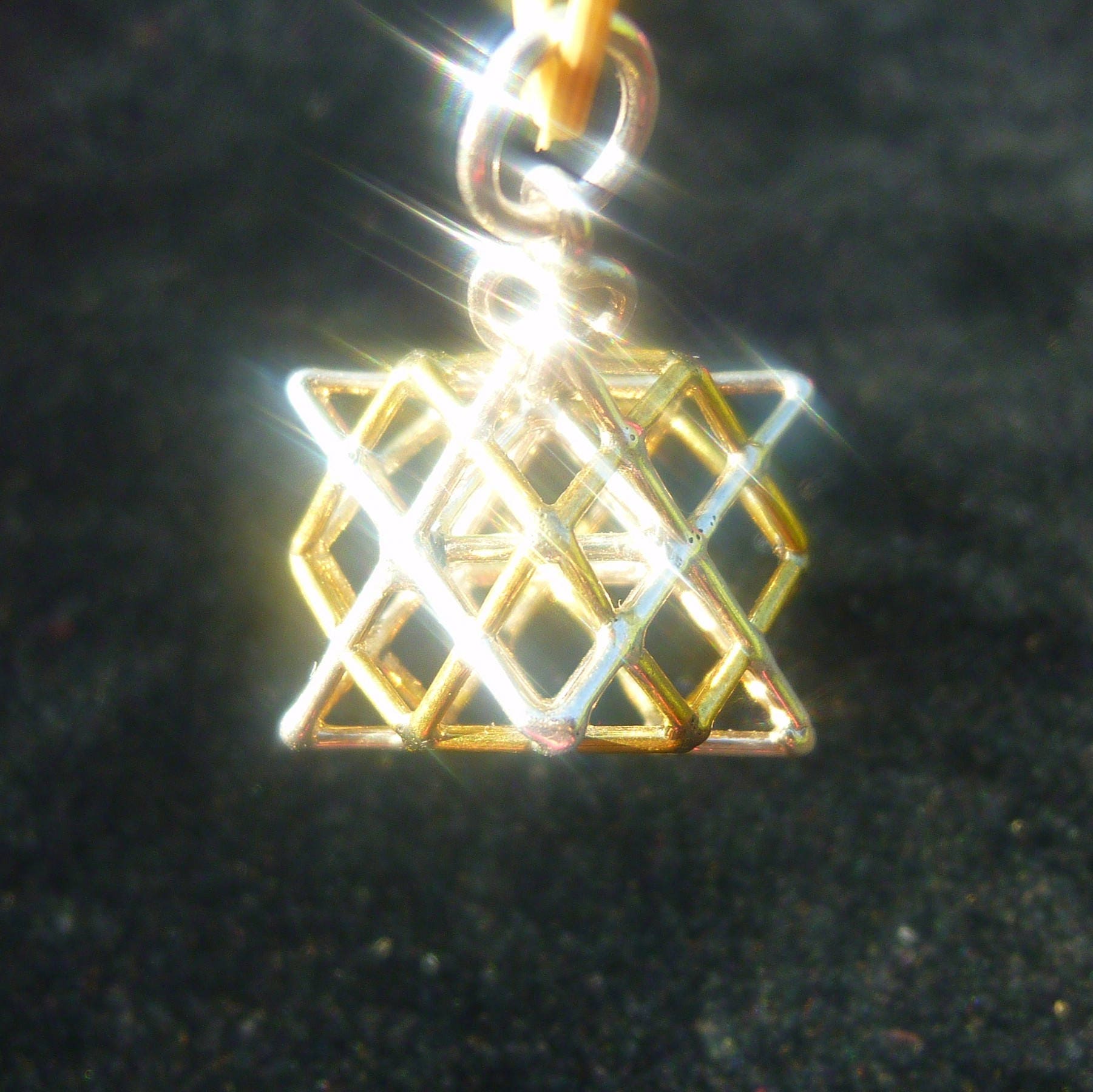 Sacred Geometry Master Jewelry: Metatrons Cube + MerKaBa + 3D Vector Equilibrium - Silver, Copper, Brass or Gold-plated pendant