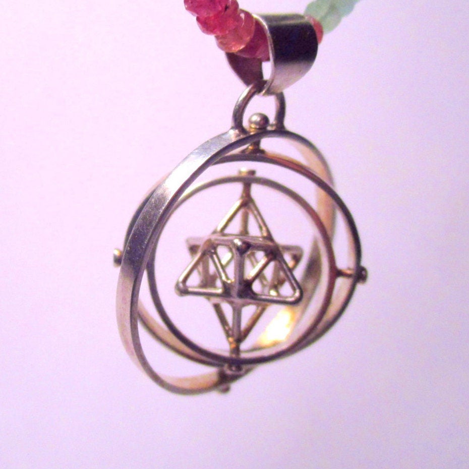 Tantric Star 3D-SPIN Earrings or pendant * Sacred Geometry Jewelry Set