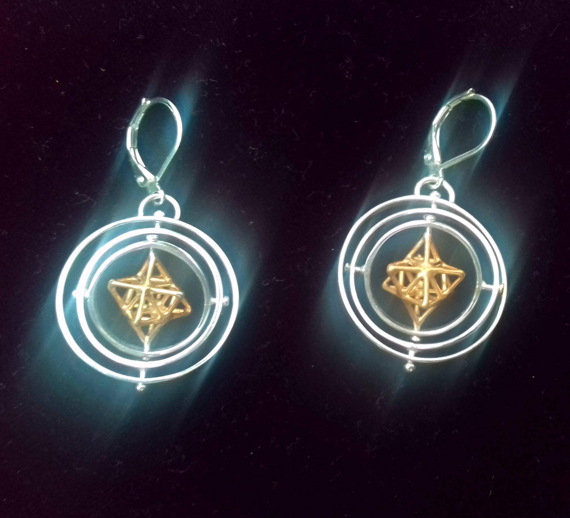 Tantric Star 3D-SPIN pendant or Earrings, 3D Sacred Geometry Jewelry [m2o]