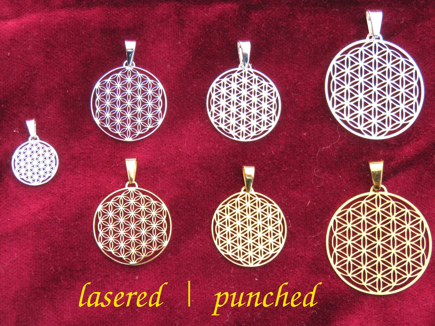 Flower of Life Jewelry pendant / earrings ※ lasercut Sacred Geometry fine GOLD SILVER gifts