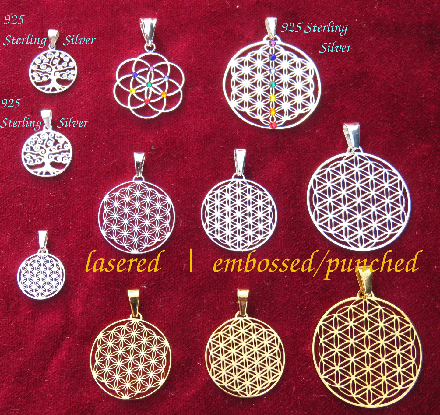 Flower of Life pendant ※ fine lasercut Sacred Geometry GOLD SILVER Jewelry gift ※ FINALLY back in stock !!