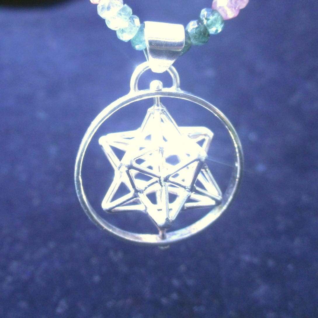 Solar Spirit Star Spinner Jewelry, Gold + Silver pendant ※3D Sacred Geometry Jewelry gift