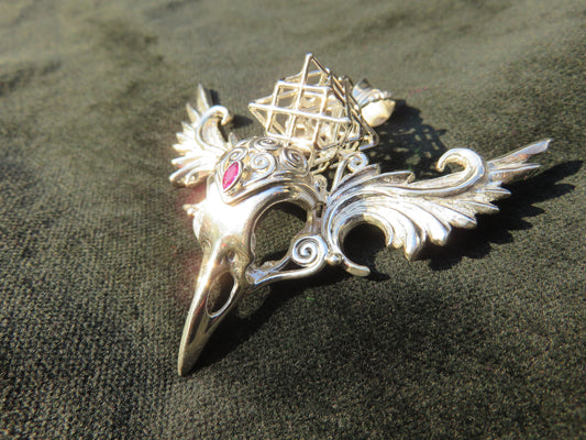Royal Goddess Statement Jewelry ※ Terra Prana Raven Amulet Sterling Silver