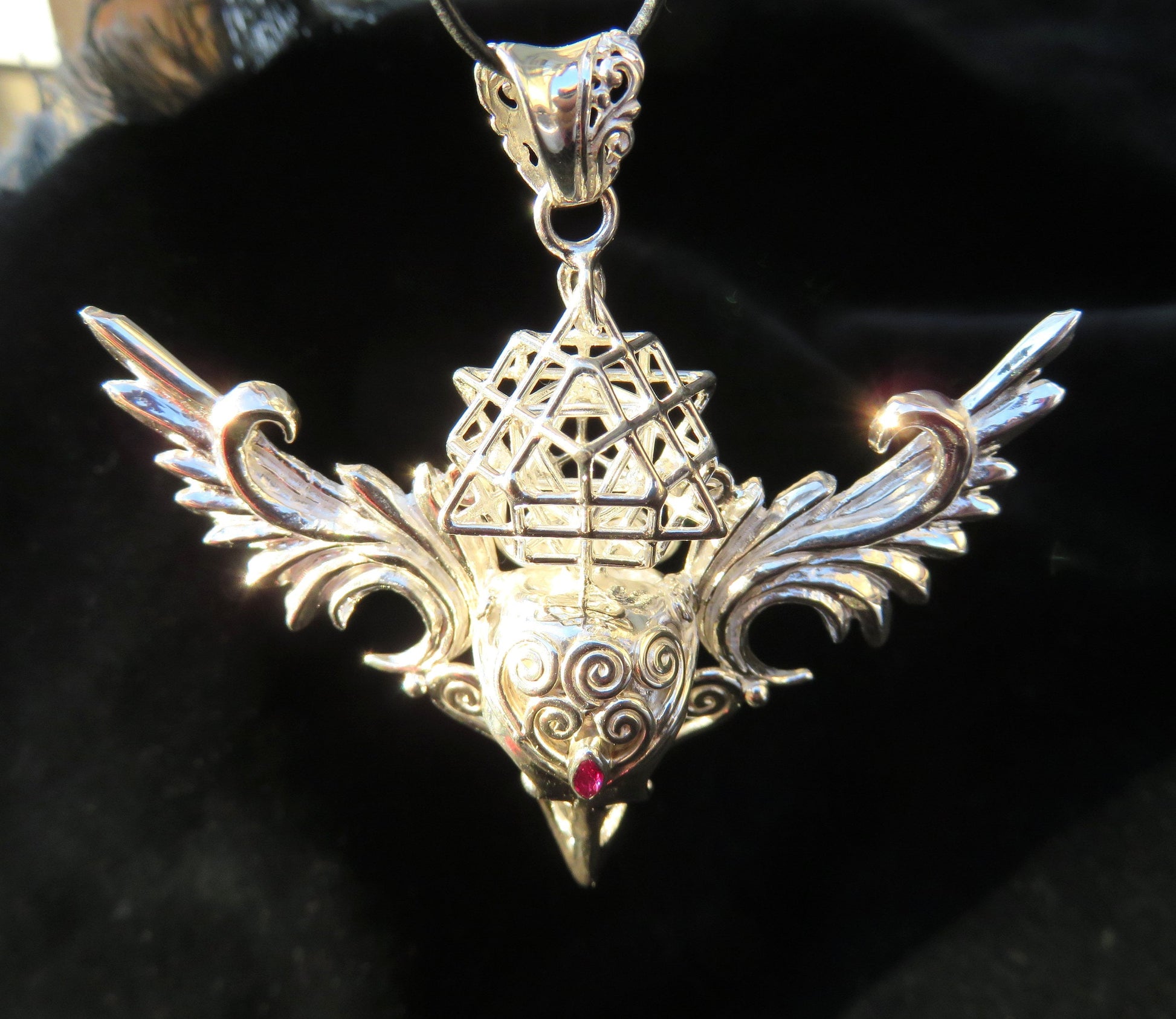 Royal Goddess Statement Jewelry ※ Terra Prana Raven Amulet Sterling Silver
