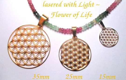 Flower of Life pendant ※ fine lasercut Sacred Geometry GOLD SILVER Jewelry gift ※ FINALLY back in stock !!