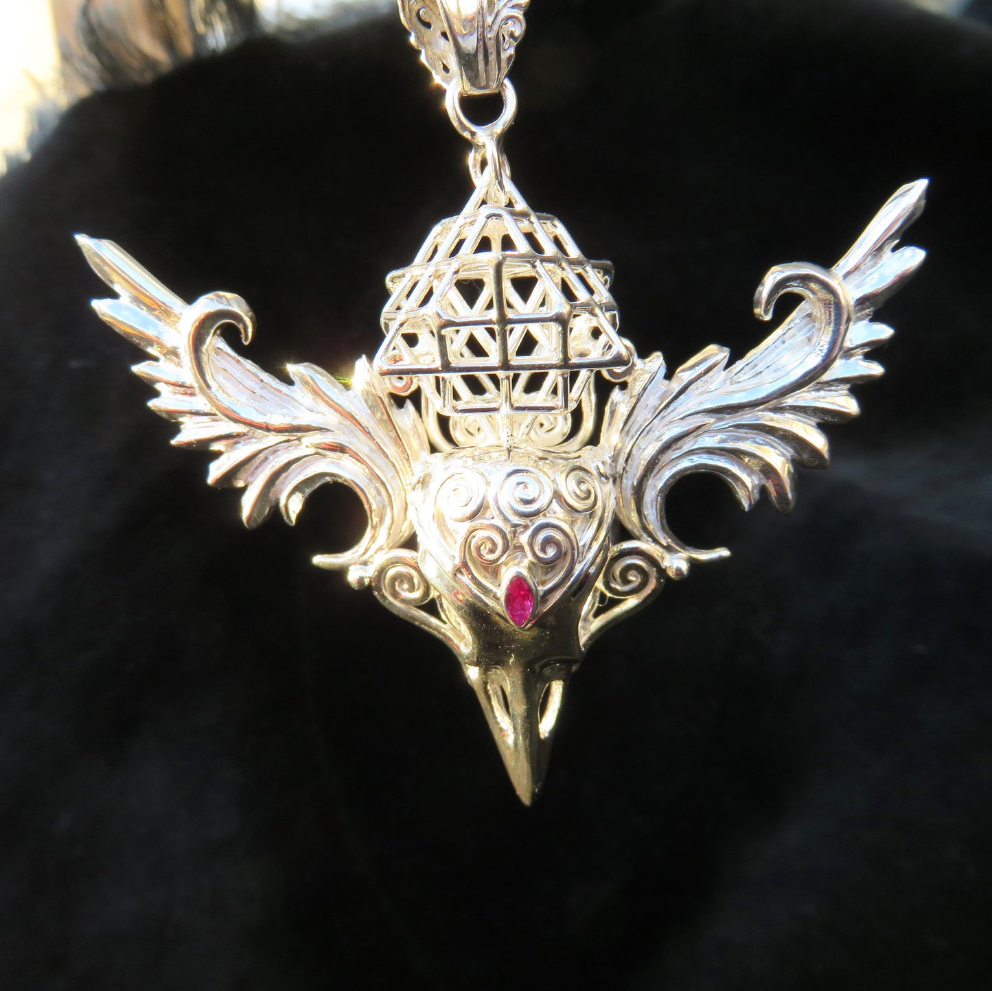 Royal Goddess Statement Jewelry ※ Terra Prana Raven Amulet Sterling Silver