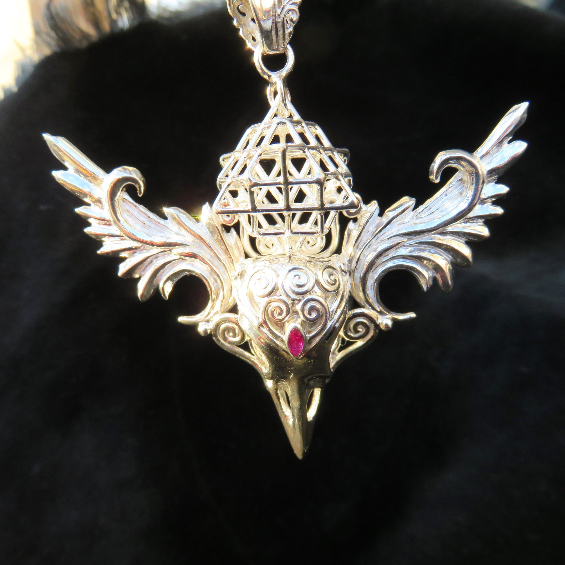 Royal Goddess Statement Jewelry ※ Terra Prana Raven Amulet Sterling Silver