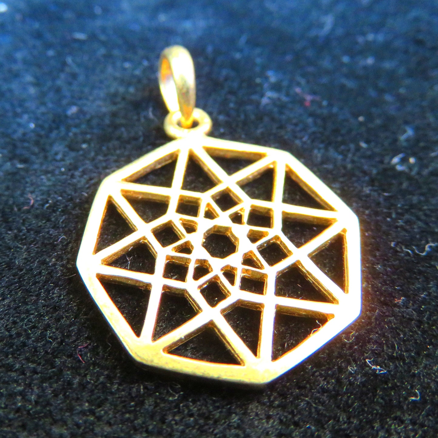 Flat Hypercube Pendant or Earrings Silver or Gold - found in ancient arabic Mosaic Patterns