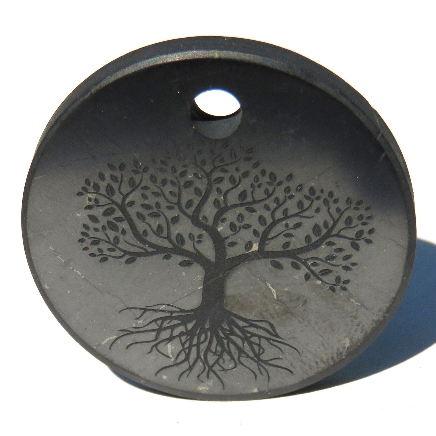 Real SHUNGITE Flower of Life, Tree of Life, YinYang, AUM pendant perfect EMF-Protection