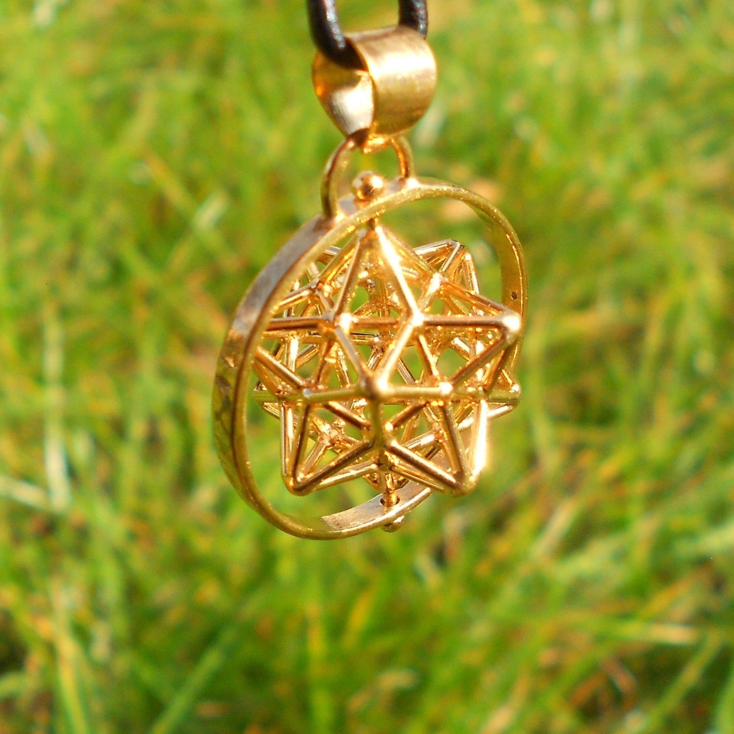 Solar Spirit Star Silver pendant ※ 3D Sacred Geometry Silver Gold Jewelry, Dodecahedron Star 3D Pentagram Magic