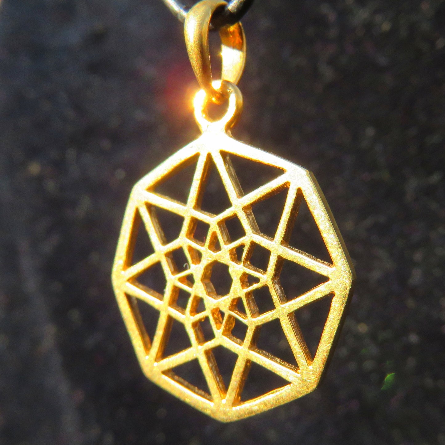 Flat Hypercube Pendant or Earrings Silver or Gold - found in ancient arabic Mosaic Patterns