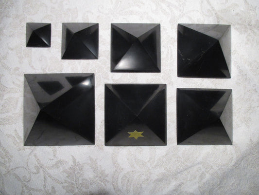 SILVER SHUNGITE Pyramids + Cubes for EMF-Protection