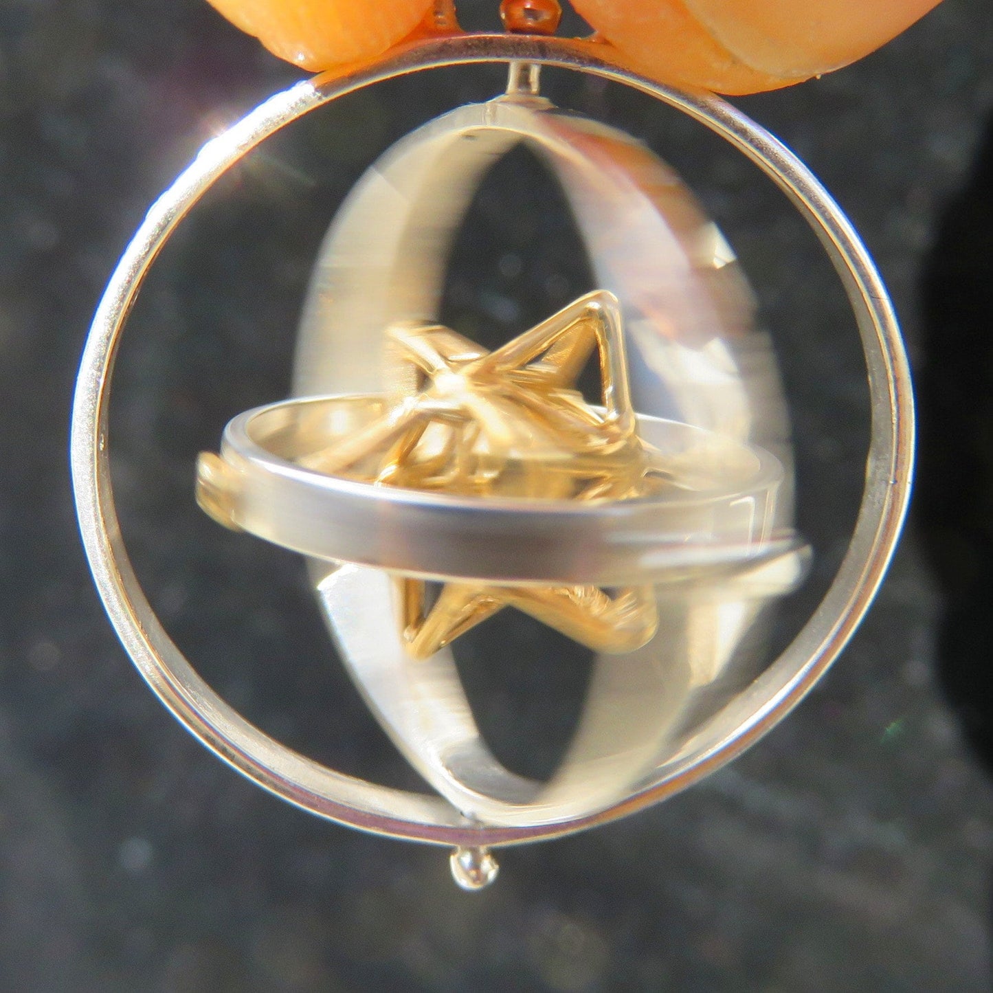 Tantric Star 3D-SPIN pendant or Earrings, 3D Sacred Geometry Jewelry [m2o]