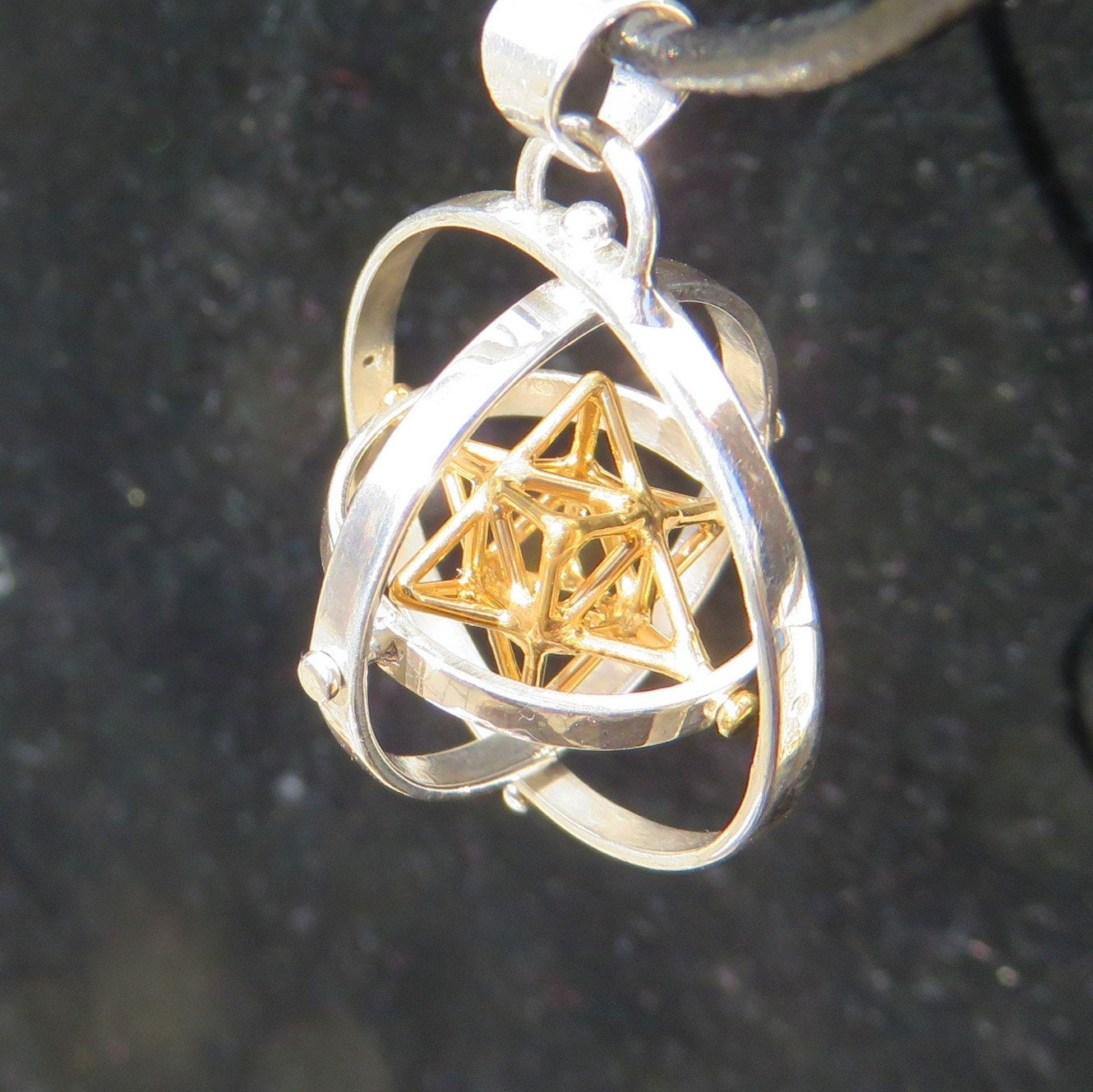 Tantric Star 3D-SPIN Earrings or pendant * Sacred Geometry Jewelry Set
