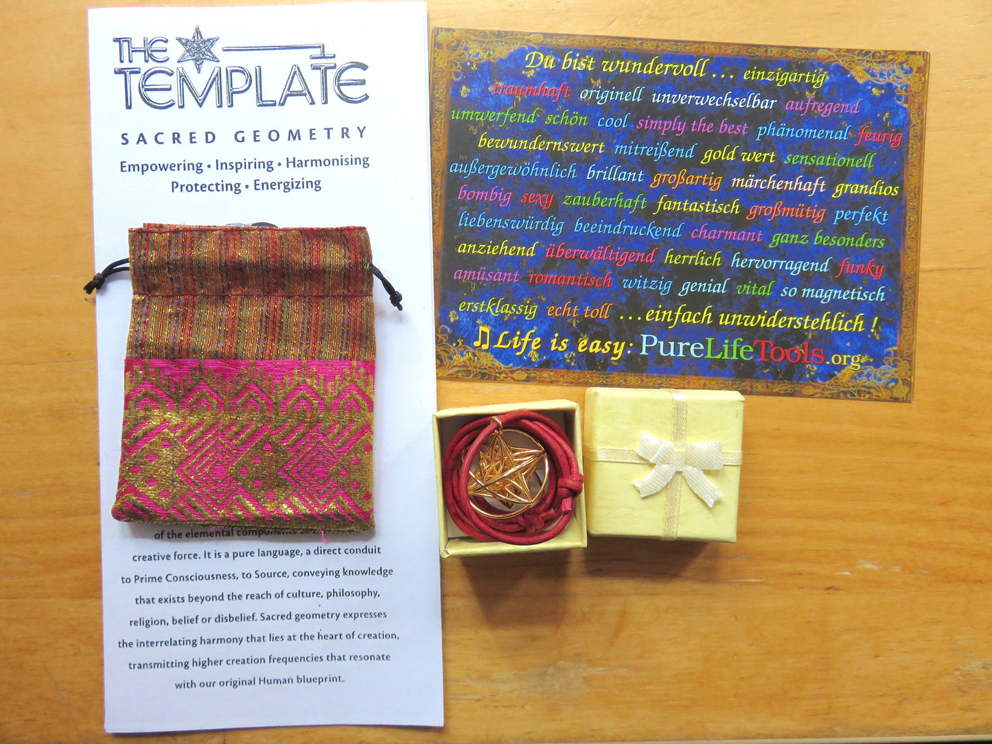 packaging example for Metatrons Stargate Sacred Geometry Jewelry