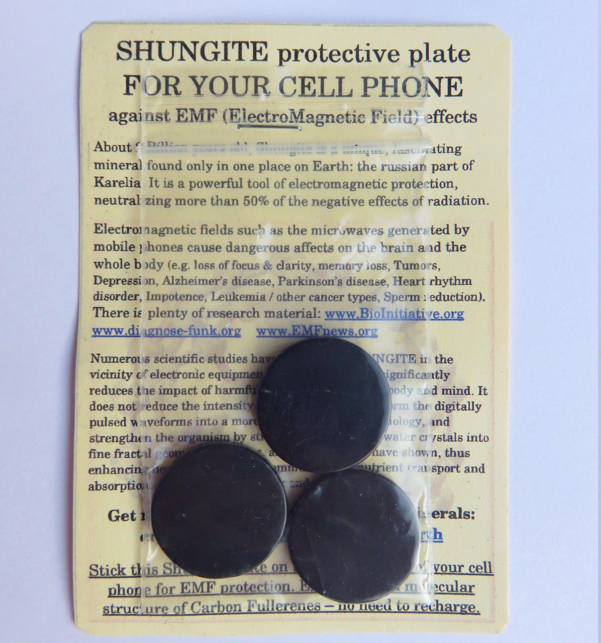 SHUNGITE EMF Protection Shields for Smartphone, Laptop, Wi-Fi Router, 5G