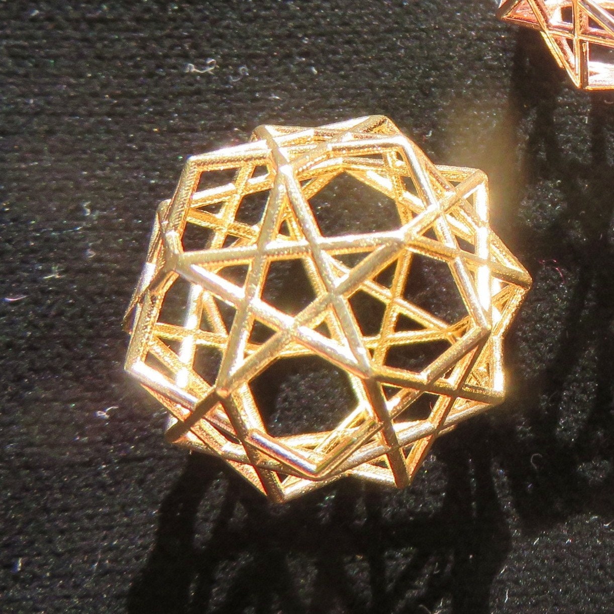 Solar Pentagram 3D magical pendant ※ 3D printed Sacred Geometry Jewelry ※ Phi ratio golden mean Dodecahedron